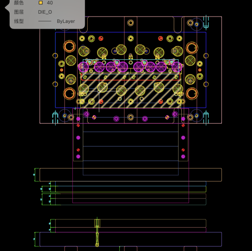 不锈钢铰链支架冲孔打凸冲压模具图缩略图